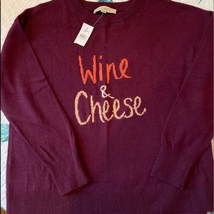 Loft Sweater NWT Small Wine and Cheese